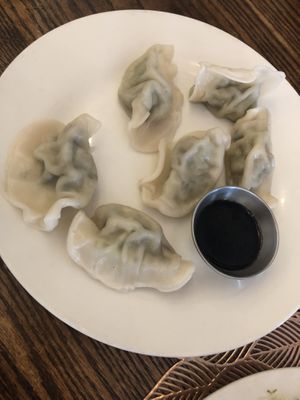 Steam vegan dumplings   at Loving Hut in Brooklyn