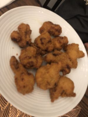 Crispy Buffalo cauliflower   at Loving Hut in Brooklyn