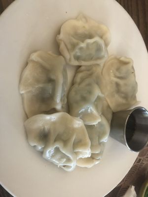Steamed vegan dumplings   at Loving Hut in Brooklyn