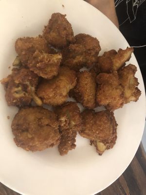 Crispy Buffalo cauliflower   at Loving Hut in Brooklyn