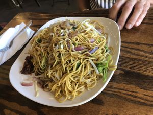Veggie lo mein   at Loving Hut in Brooklyn
