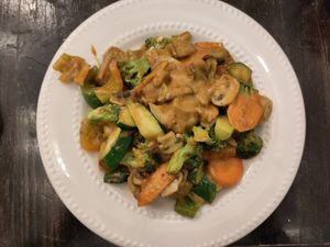 Cheerful Curry Tofu at Loving Hut in Brooklyn