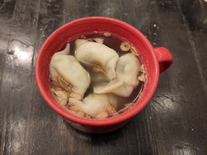Dumpling Soup at Loving Hut in Brooklyn
