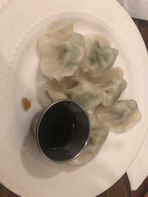 Vegan steam dumplings  at Loving Hut in Brooklyn