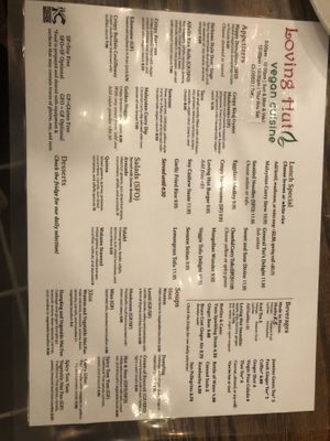 Menu   at Loving Hut in Brooklyn