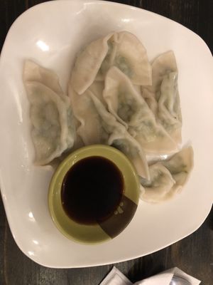Steam vegan dumpling   at Loving Hut in Brooklyn