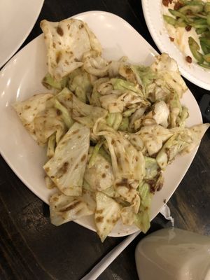 Taiwan sautéed cabbage   at Loving Hut in Brooklyn