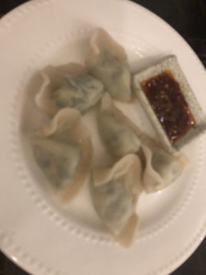 Steam vegan dumpling   at Loving Hut in Brooklyn
