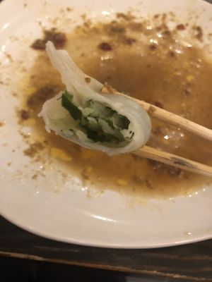 Steam vegan dumpling   at Loving Hut in Brooklyn