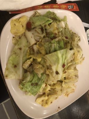 Taiwan sautéed cabbage   at Loving Hut in Brooklyn