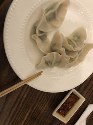 Steamed vegan dumpling 🥟   at Loving Hut in Brooklyn