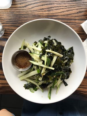 Seaweed and Cucumber salad at Loving Hut in Brooklyn