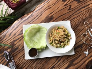 Lettuce wraps (generous portions!) at Loving Hut in Brooklyn