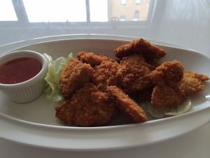 Soy nuggets at Loving Hut in Brooklyn