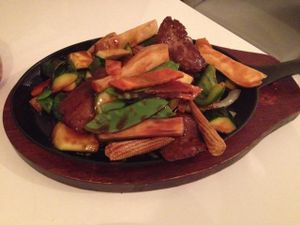 Vegan skillet at Loving Hut in Brooklyn