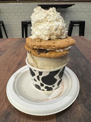 Oatmeal Cream Pie Sundae (on menu, no modifications required)  at The Yard Milkshake Bar  in Denver