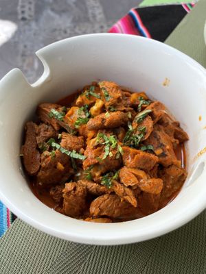 Another veganised Bolivian dish for main, I didn’t catch the name. Had tons of seitan and was very filling!  at Kechwa Mikuna Vegan in Sucre