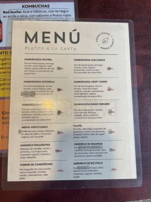 Burger menu  at Kechwa Mikuna Vegan in Sucre
