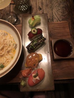 Vegan nigiri selection  at Mostly in Mengwi