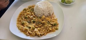 Olluquitos with soy meat at El Maná Escondido in Bagua Grande