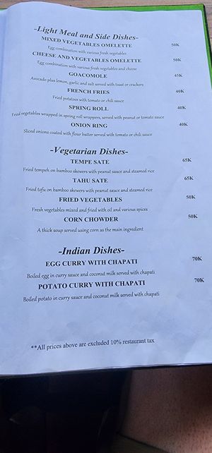 Menu 1 - September 2024 at Good Karma Warung and Homestay in Karangasem