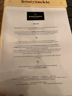 About   at Honeysuckle Restaurant  in Buderim