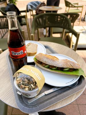 Vegan coconut yogurt and falafel bread   at Espresso House - Limburgstraße in Hannover