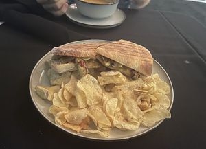 Roasted Artichoke Pesto Panini  at Oleum in Baltimore
