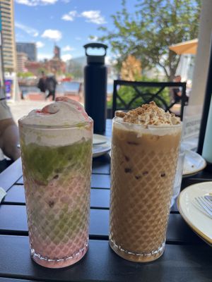 Strawberry matcha and cookie butter latte   at Oleum in Baltimore