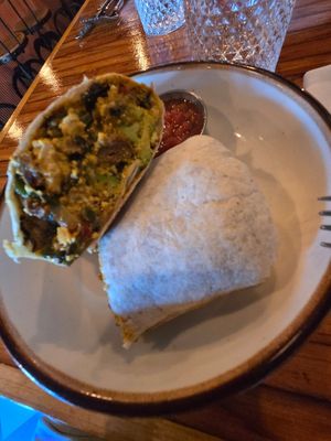 Breakfast burrito with steak at Oleum in Baltimore