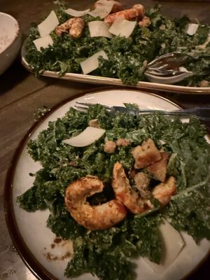 Kale Caesar with blackened ‘shrimp'  at Oleum in Baltimore