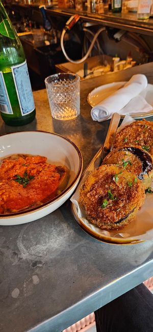 Ravioli and fried aubergine - both were incredible at Oleum in Baltimore
