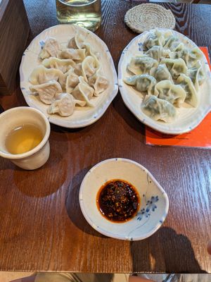 Lotus root to the left, fennel to the right. Together with their excellent chili oil at  Nan Su Fang Vegan Dumpling - 楠素坊 in Shanghai