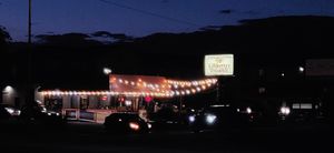 Night view at Giliberto's Mexican Taco Shop in Moab