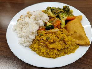 Plate prepared by myself from buffet at Mama Asia Takeaway in Olten