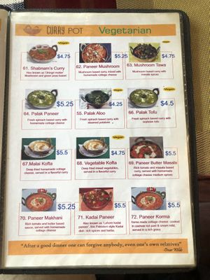 menu  at Curry Pot - TOul Kork Indian & Nepalese Restaurant in Phnom Penh