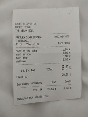  at The Vegan Roll in Madrid