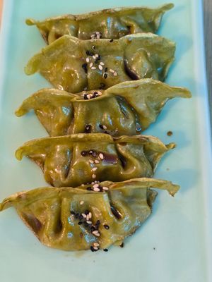 Veggie gyoza at The Vegan Roll in Madrid