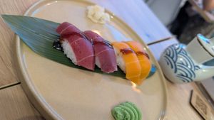 Salmon and tuna surimi at The Vegan Roll in Madrid