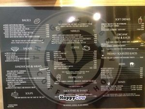 The English menu...one leaf for vegetarian, two for vegan at The Green Bean Coffee Shop in Yerevan