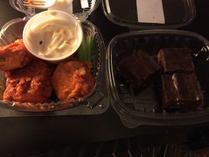 buffalo bites and brownie bites! at Nectar Cafe in Glen Rock