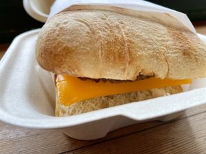 Sausage Cheddar & Egg Sandwich   at Plantiful Superfoods - First & Union in Seattle