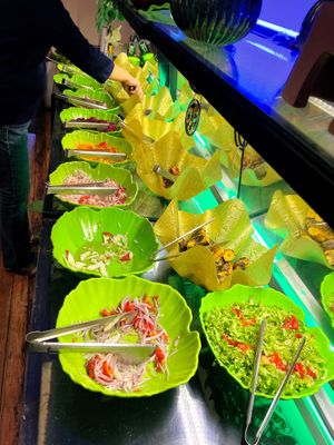 Salad buffet, so much choice   at Raul in Cochabamba