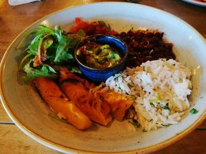 Vegan and gluten-free Mexican Super Bowl is great! at Lounges - Impero Lounge in Portishead