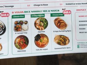 Vegan options at Sinjeon in Melbourne