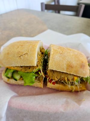 Vegan Sandwich with Butcher's Son Lemon Garlic Chickn at Nature's Goodness in Carmichael