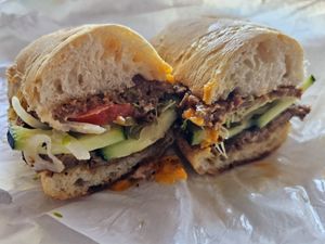 Vegan Sandwich with Butcher's Son Roast Beef & Cheddar at Nature's Goodness in Carmichael