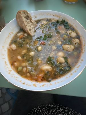Best minestrone soup ever  at Barbarella PLANT Bistro in Ljubljana