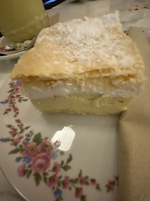 Vanilla cream cake  at Barbarella PLANT Bistro in Ljubljana