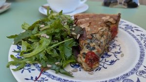 Fantastic quiche -- leek and mushroom at Barbarella PLANT Bistro in Ljubljana